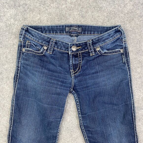 Silver Jeans Frances 22 Dark Wash Flare Jeans Size 29 x 31 Western (30x30) - Picture 2 of 13